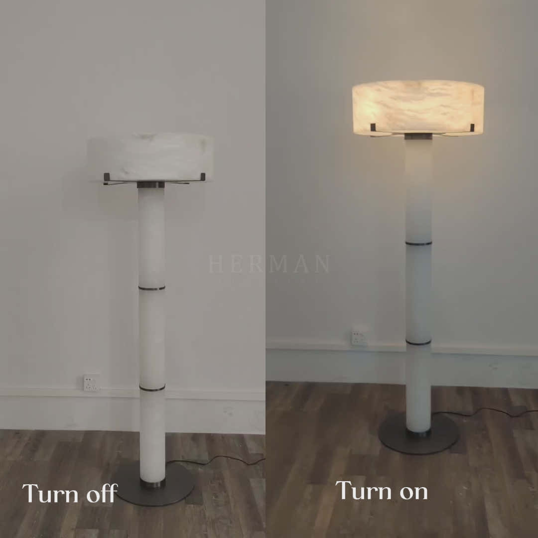 Chayla Alabaster Stone Floor Lamp 64''H