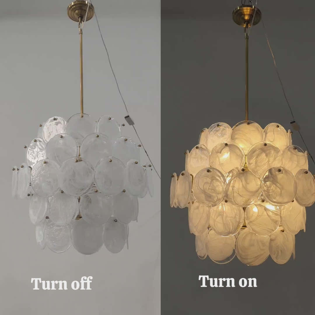 Riviera Glass Disc Chandelier 26"