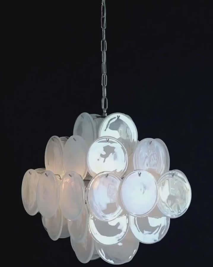 Murano Chandelier 36 White Disks