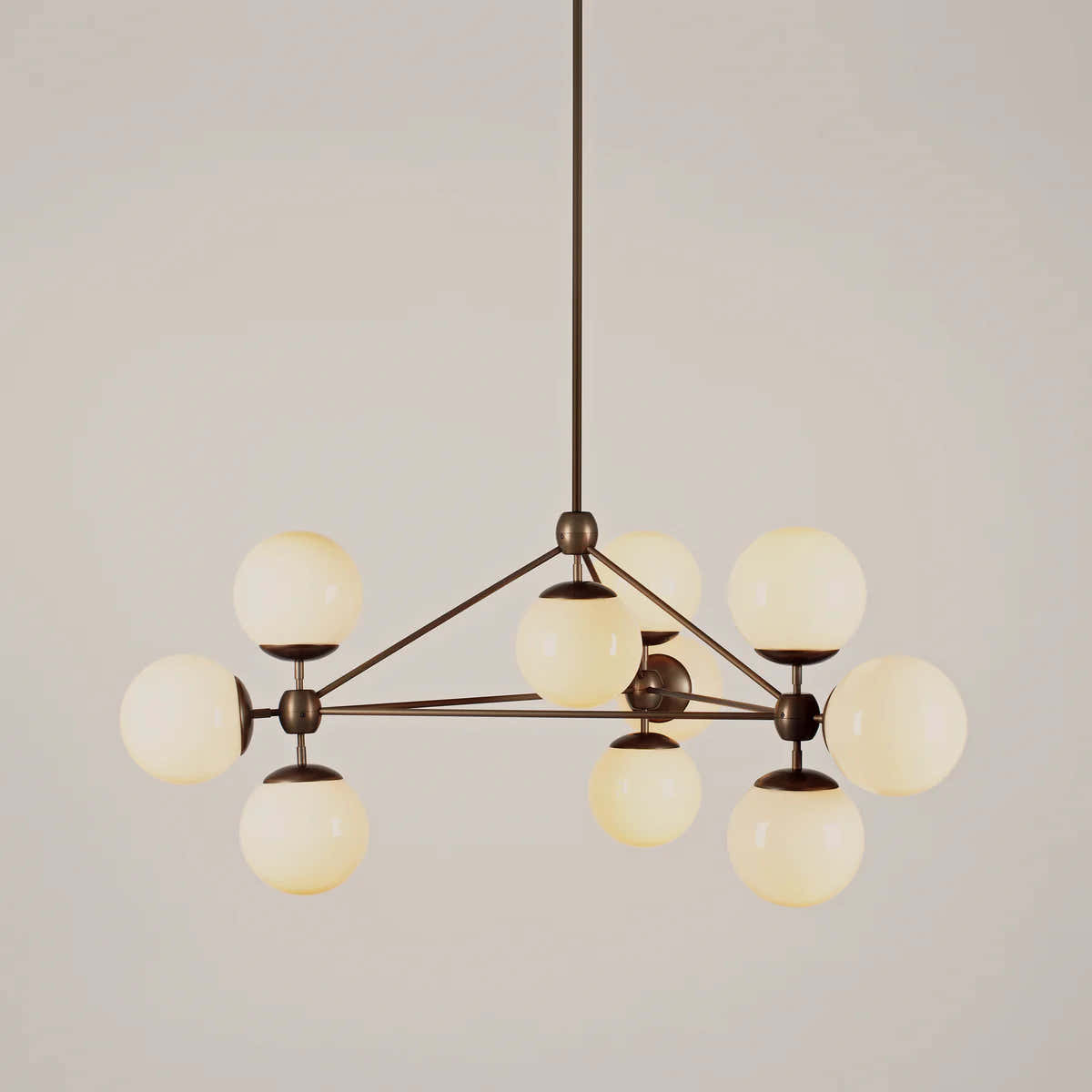 Modo Chandelier 37" - 3 Sided, 10 Globes