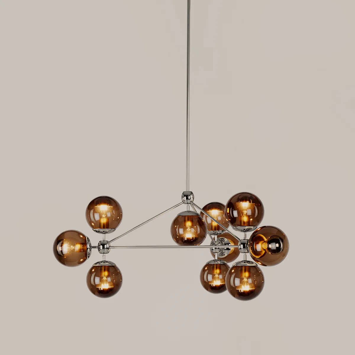 Modo Chandelier 37" - 3 Sided, 10 Globes