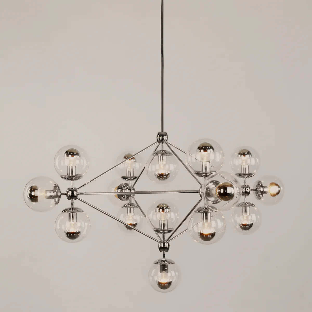 Modo Chandelier 39" - 4 Sided, 15 Globes