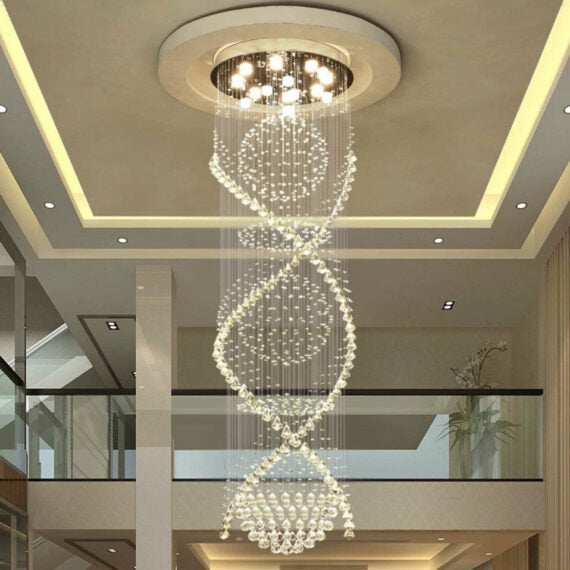 Classic Streamlined Clear Crystal Chandelier