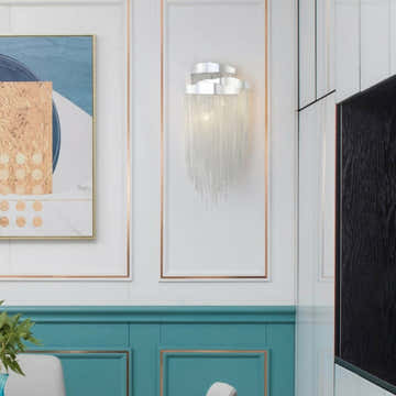 Modern 3 Lights Stacking Chain Tassel Wall Sconce