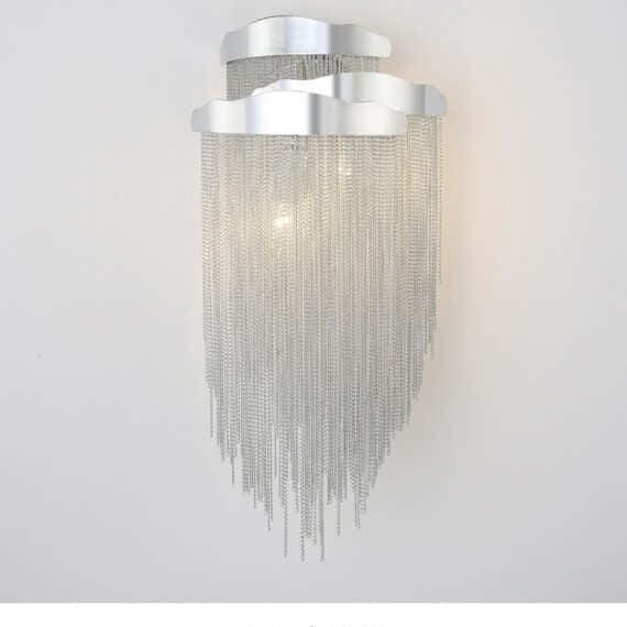 Modern 3 Lights Stacking Chain Tassel Wall Sconce