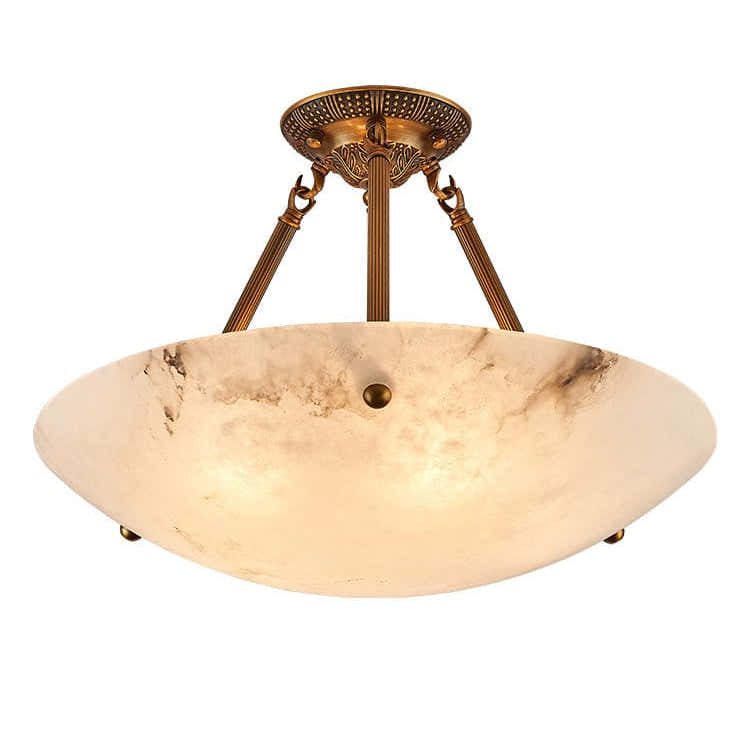 Vintage Round Alabaster Ceiling Lamps
