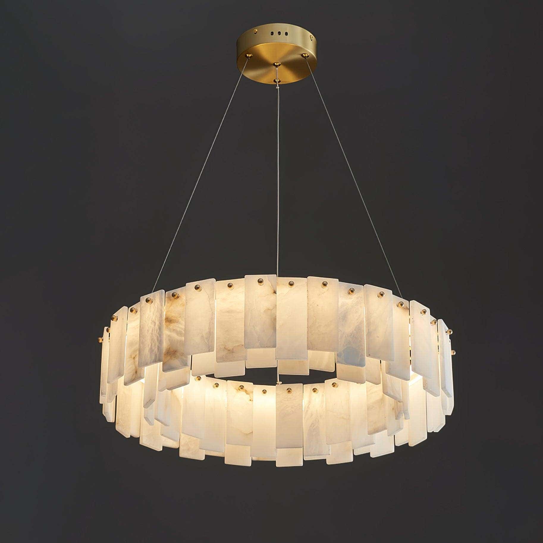 Round Alabaster Chandelier