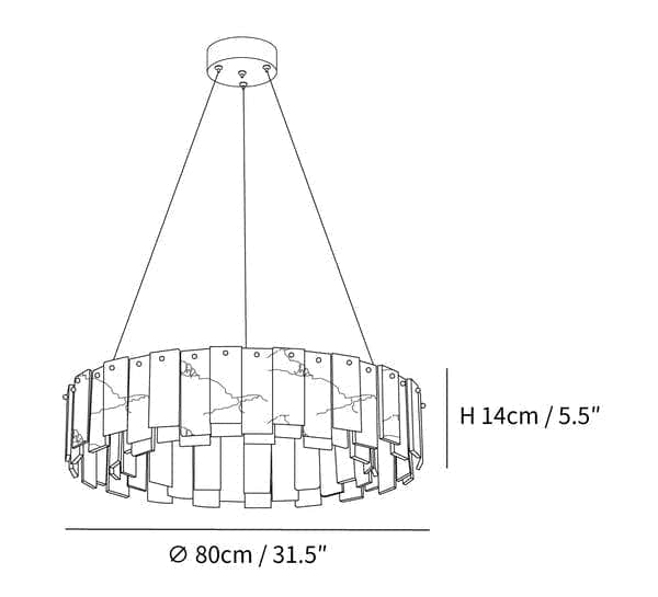 Round Alabaster Chandelier