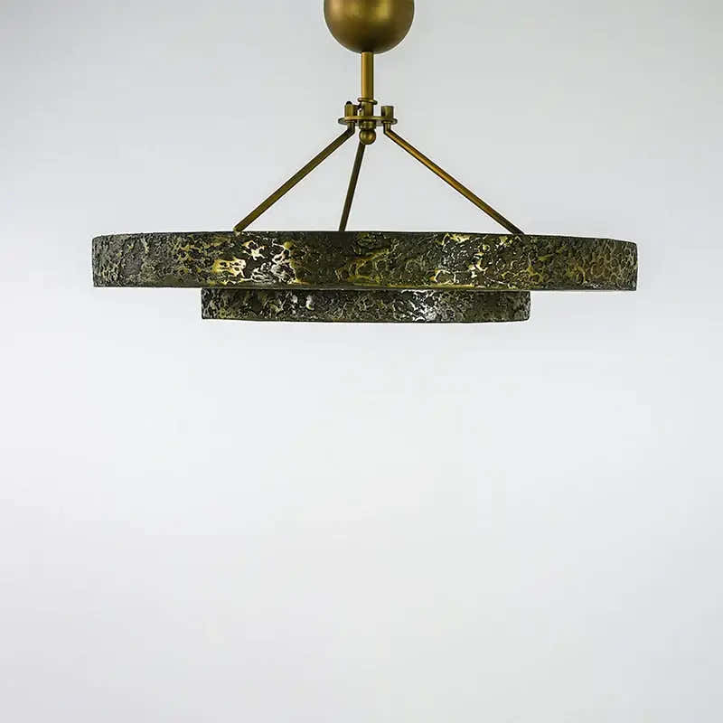 Round Vintage Alabaster Chandelier