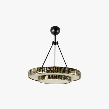 Round Vintage Alabaster Chandelier