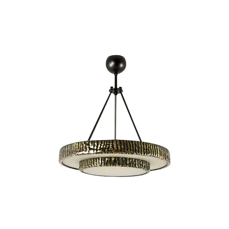 Round Vintage Alabaster Chandelier