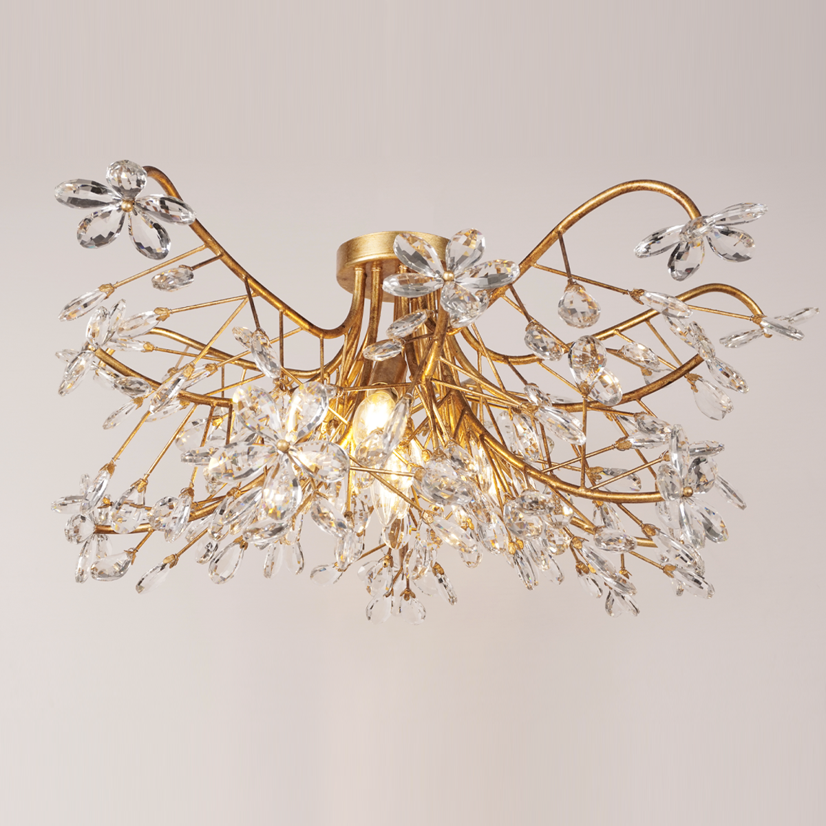 Fiore Crystal Flowers Flushmount