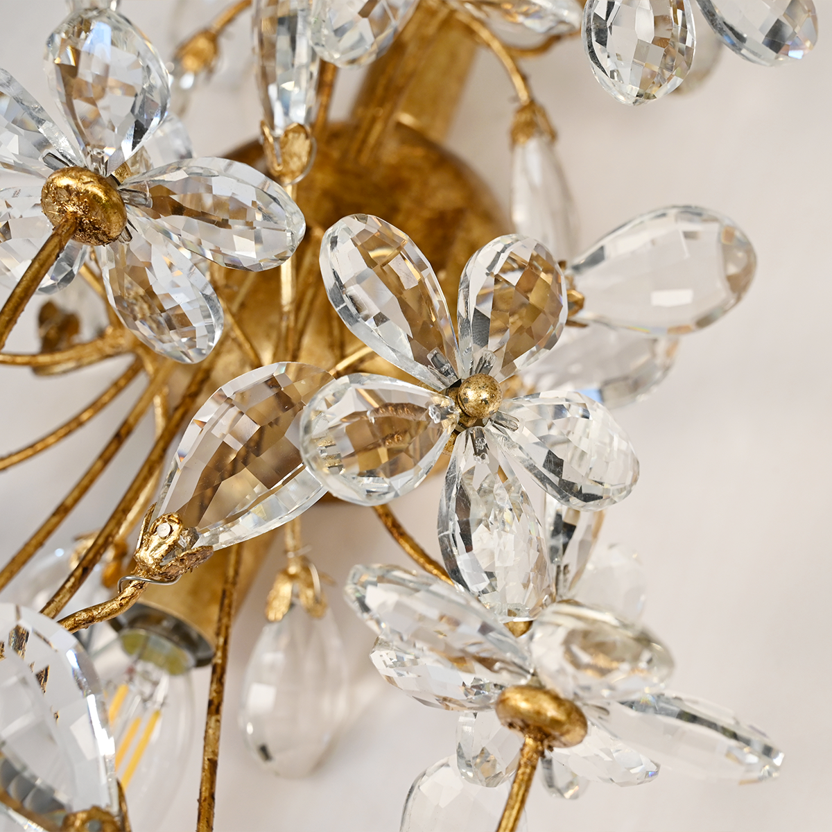 Fiore Crystal Flowers 2-Light Wall Sconce
