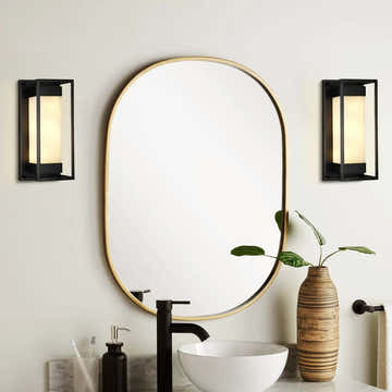 Maurizio Alabaster Square-Shaped Wall Sconces