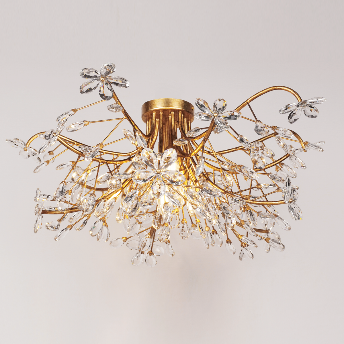 Fiore Crystal Flowers Flushmount