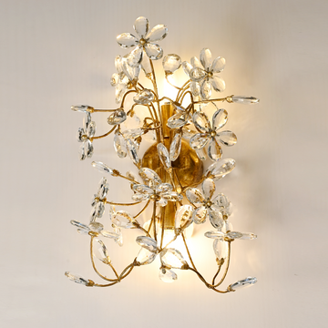 Fiore Crystal Flowers 2-Light Wall Sconce