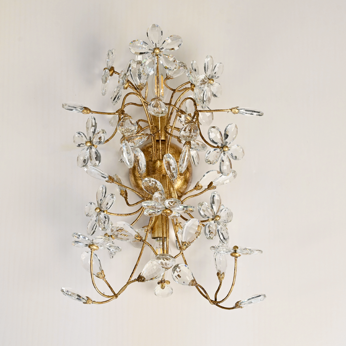 Fiore Crystal Flowers 2-Light Wall Sconce