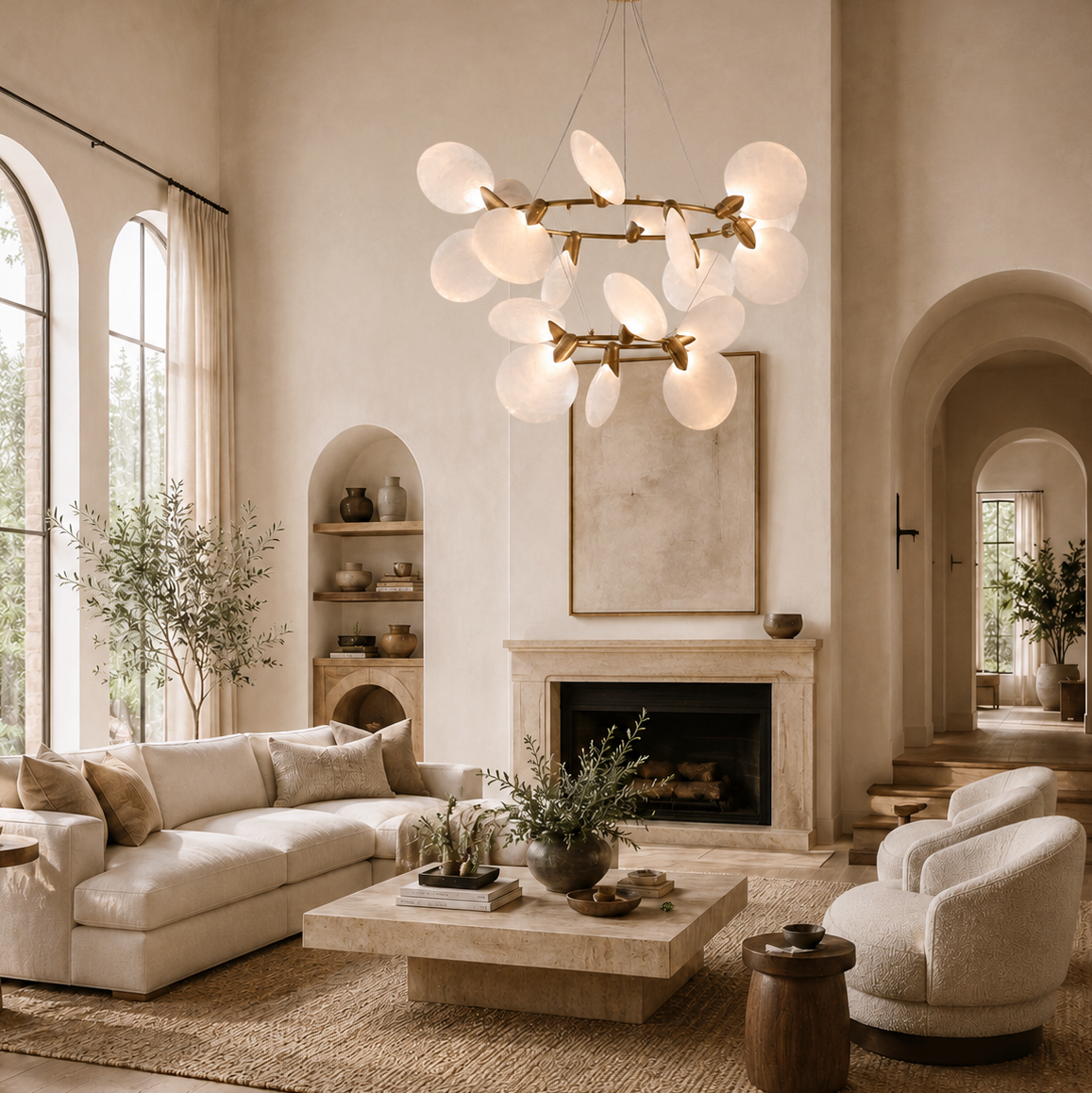Lyla 2-Tiered Halo Chandelier