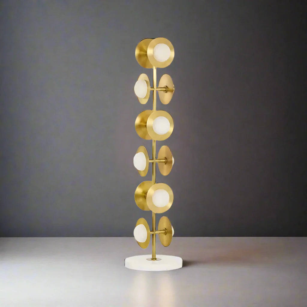 Sculptural Alabaster & Brass Floor Lamp