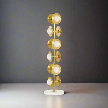 Sculptural Alabaster & Brass Floor Lamp
