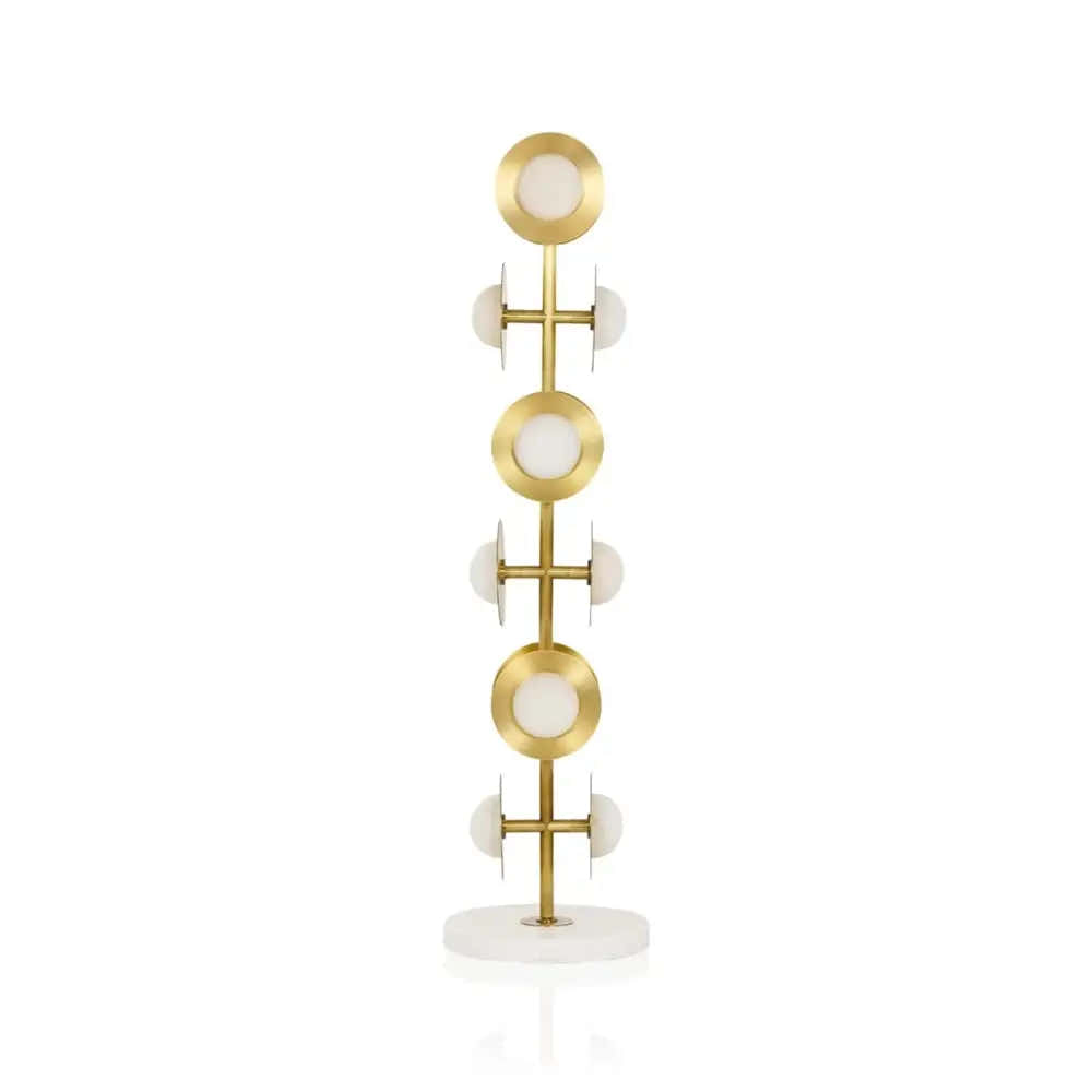 Sculptural Alabaster & Brass Floor Lamp