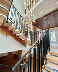 Light Luxury Glacier Bubble Crystsal Chandelier in Gold/Chrome/Black Finish for Staircase/Foyer