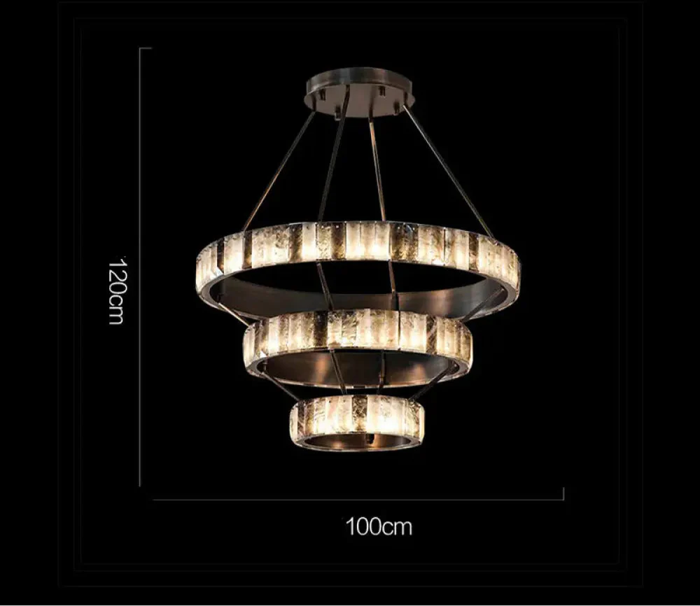 Tiered Alabaster Spiral Chandelier