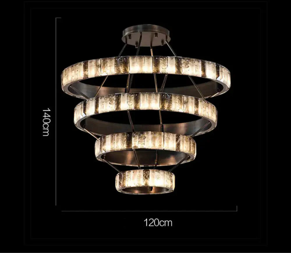 Tiered Alabaster Spiral Chandelier
