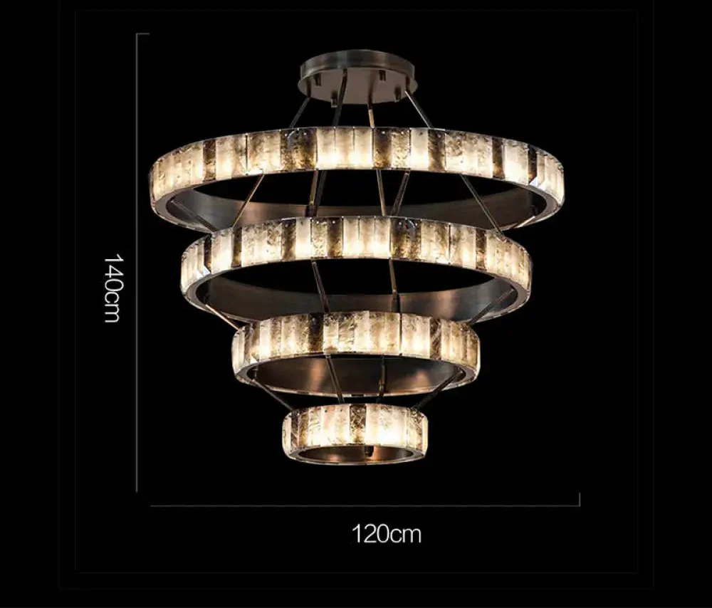 Tiered Alabaster Spiral Chandelier
