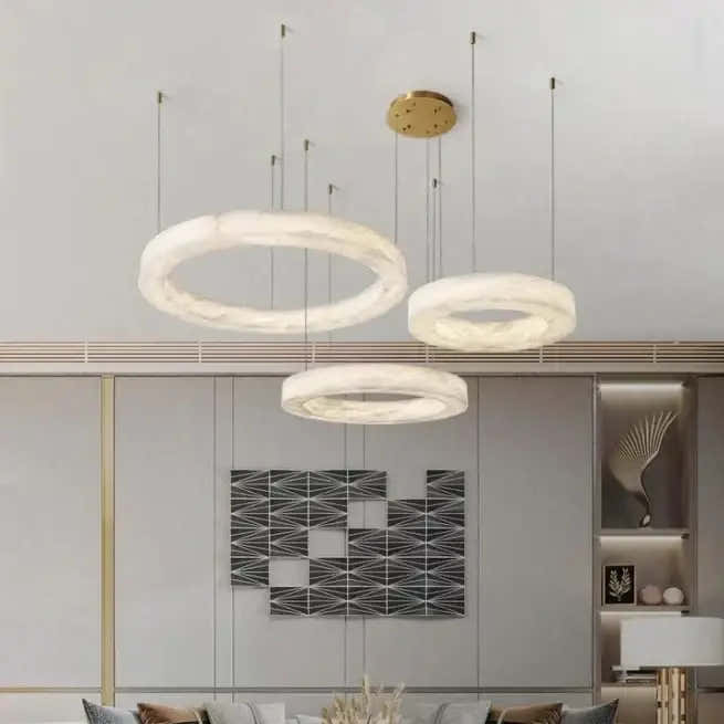 Triplo Round Marble Chandelier