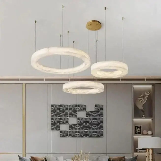 Triplo Round Marble Chandelier