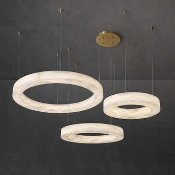 Triplo Round Marble Chandelier