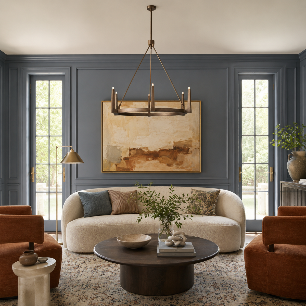 Emmet Round Chandelier 42" 54"D