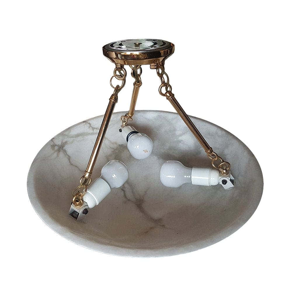 Vintage Round Alabaster Ceiling Lamps