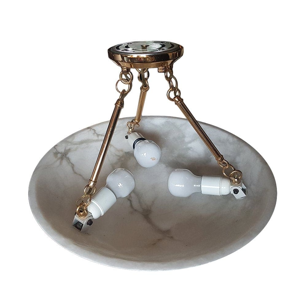 Vintage Round Alabaster Ceiling Lamps