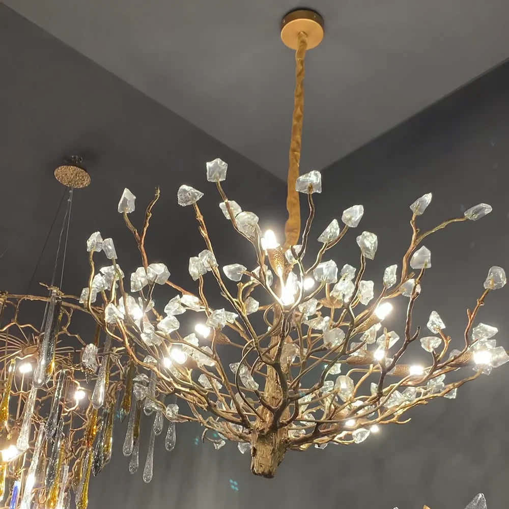 Gemstone Branch Chandelier with Artistic Design for Bedroom or Living Room