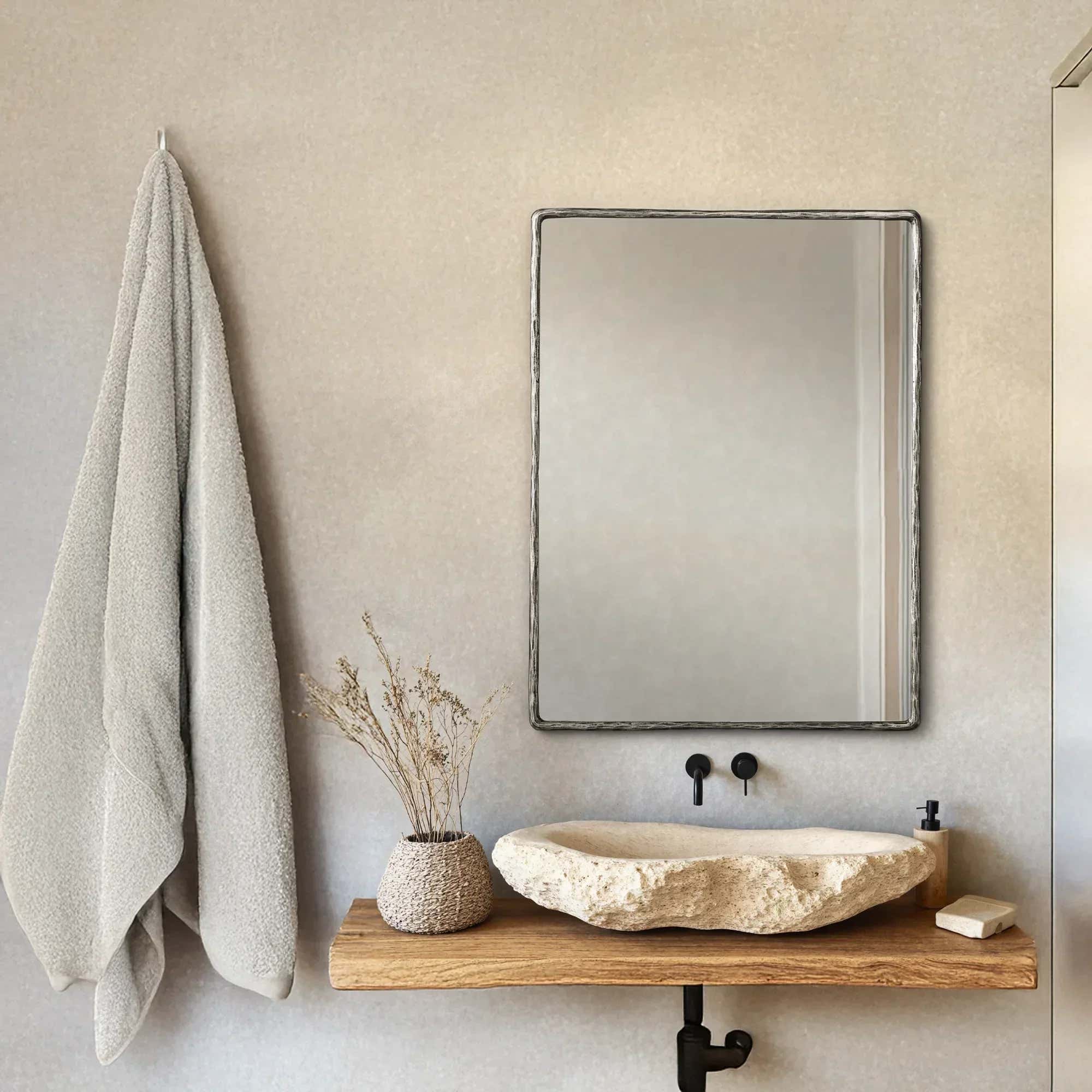 Hand-Forged Metal Mirror