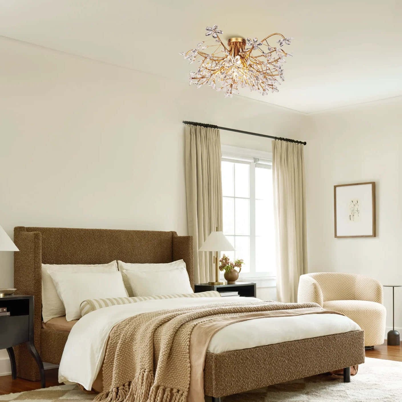 Fiore Crystal Flowers Flushmount