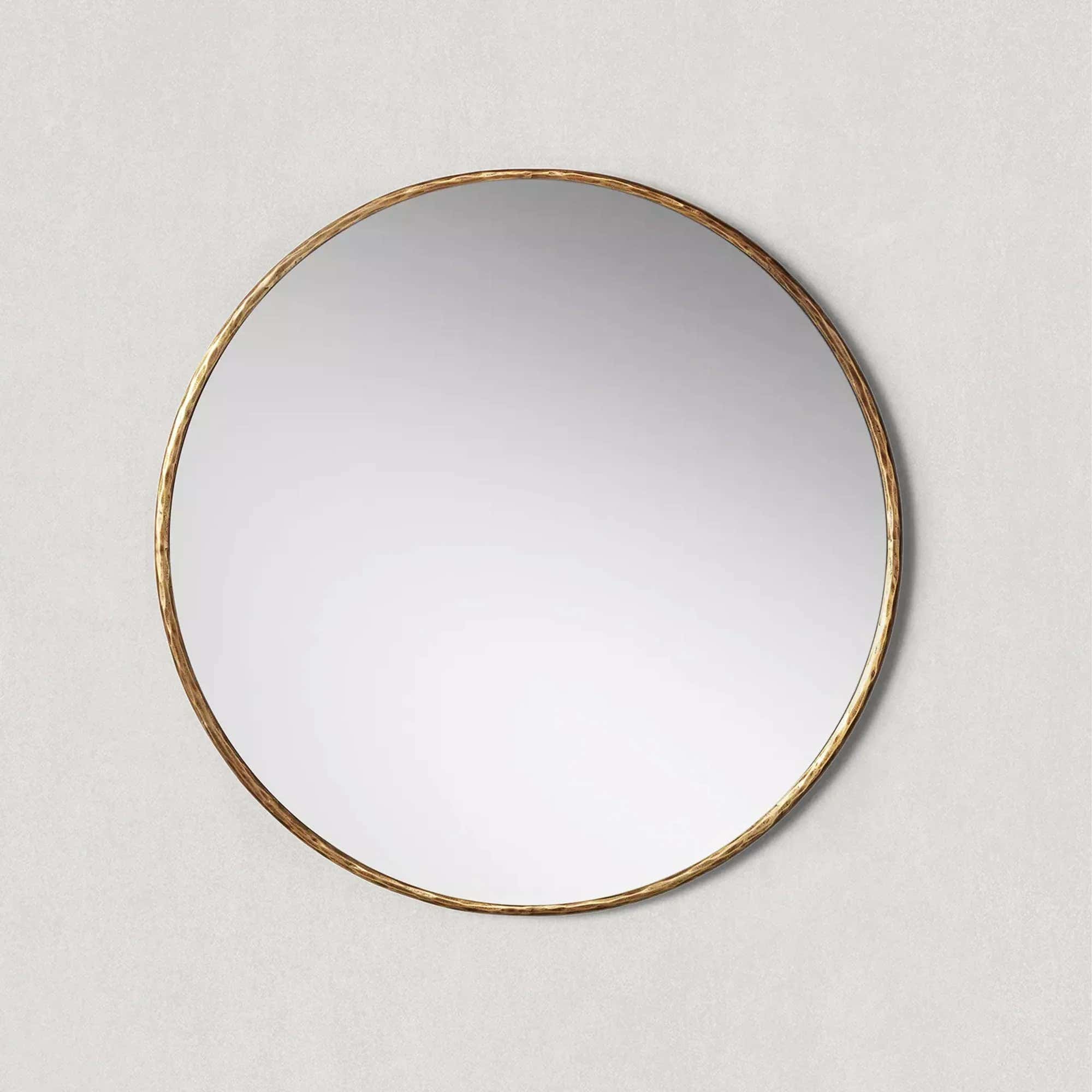 Hand-Forged Metal Round Mirror