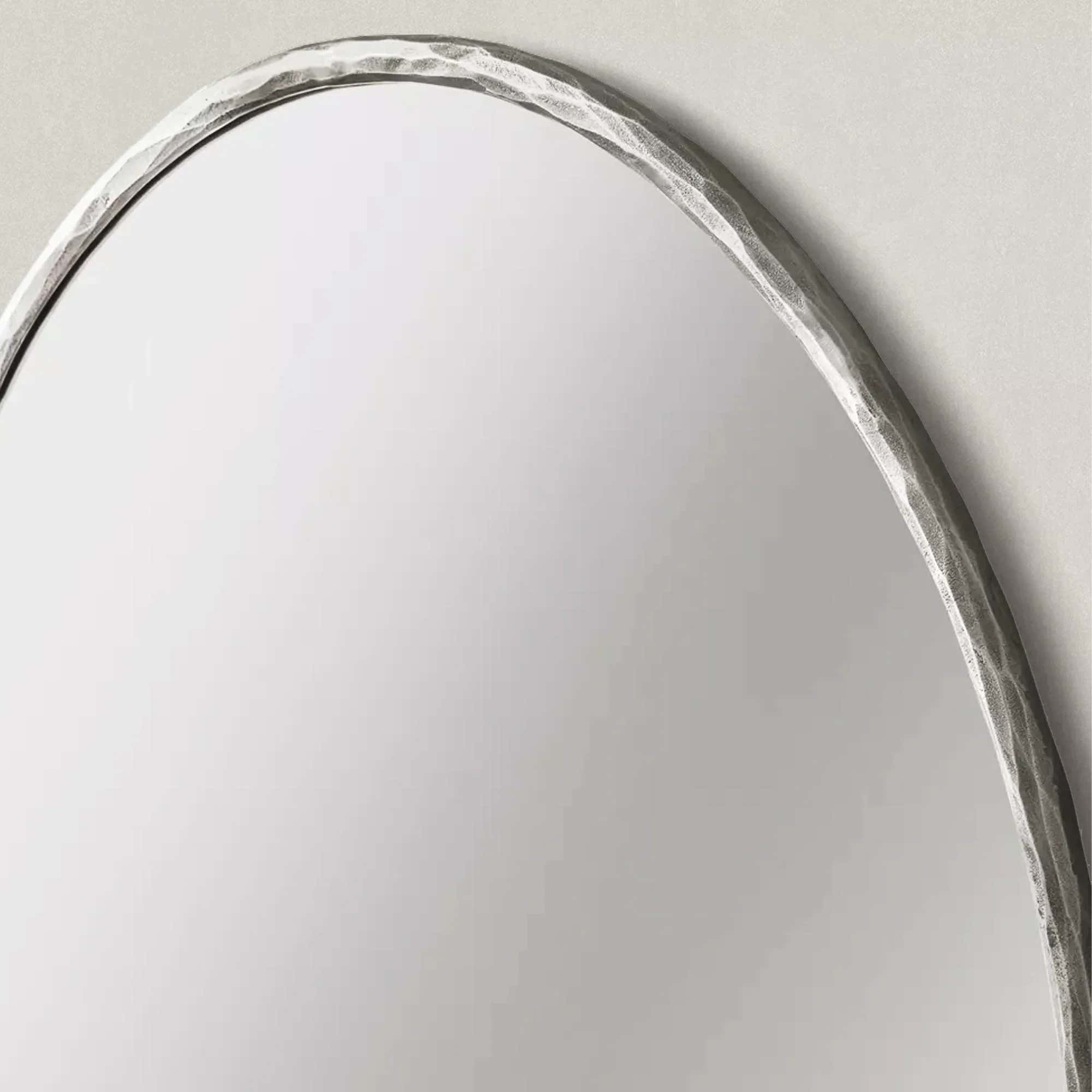 Hand-Forged Metal Round Mirror