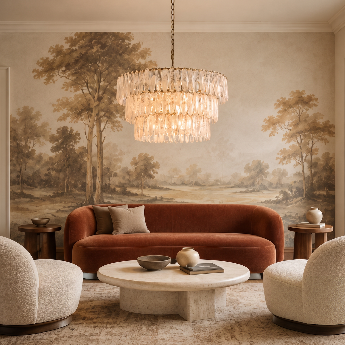 Verna Round Chandelier 26" 38"