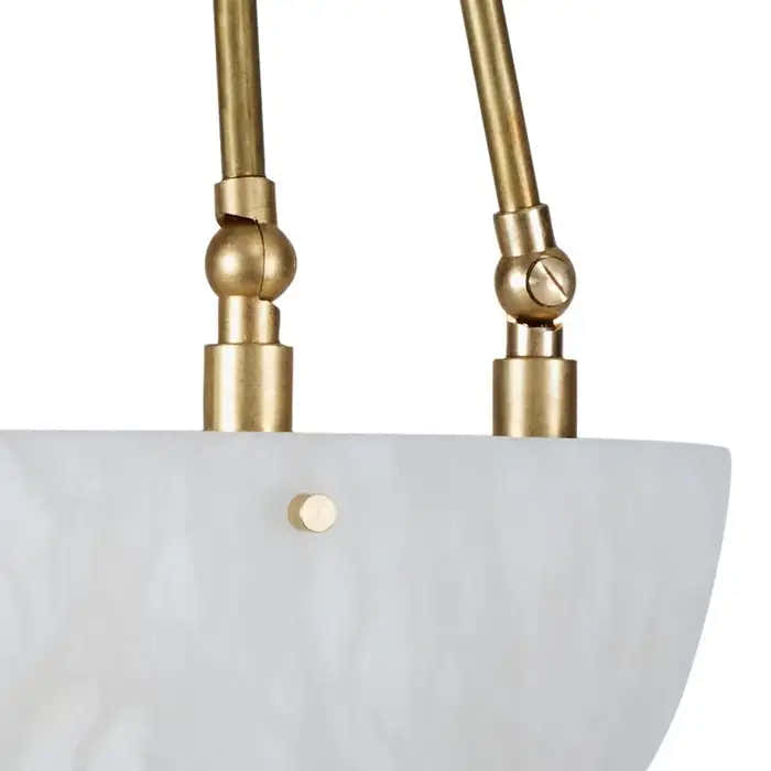 'Moon' Alabaster and Brass Pendant Lamp